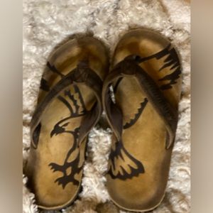 Men’s American Eagle Leather flip flops, GUC Size 13